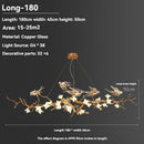 Axyaa Copper Swallow Chandelier with Glass Flower Pendant for Dining Room & Living Room