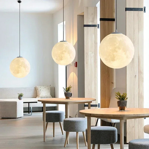 Axyaa Nordic Moon White Chandelier Pendant Light for Home Decor