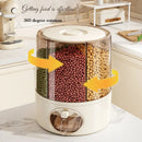 Axyaa Rotating Rice & Grain Storage with Measuring Cylinder and Sealed Lid