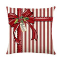 Axyaa Red Stripe Christmas Cushion Cover 45x45cm - Cartoon Sofa Decoration