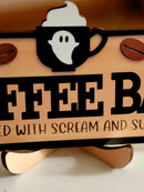 Axyaa Ghost & Coffee Cup Wooden Tabletop Decor