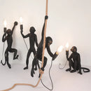 Axyaa Monkey Pendant Lamp: Hemp Rope Creative Wall Sconce Light