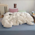 Axyaa Washed Cotton Bedding Set: Duvet Cover, Pillowcase, Top Sheet