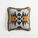 Axyaa Vintage Fringed Knit Pillow Cover in Grey/Blue/Black/Red, 45x45cm