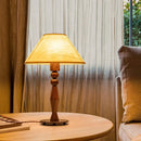 Axyaa Retro Walnut Desk Lamp with Pleated Shade