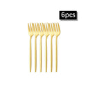 Axyaa Gold Hammered Cutlery Set - Stainless Steel, Dishwasher Safe