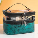 Axyaa Doublelayer Waterproof PVC Makeup Bag - Travel-friendly Portable Washbag