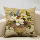 Axyaa Vintage Flower Cushion Cover 45x45cm Square Pillow Case Nostalgic Design
