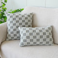 Axyaa Sweet Jacquard Plaid Rabbit Pillow Cover for Home Decor