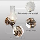 Axyaa Vintage Chinese Style Wall Glass Light with Crack Lampshade for Bar Loft Bedroom