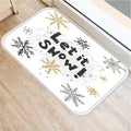 Axyaa Christmas Snow Deer Print Door Mat Non-Slip Floor Carpet - Home New Year Decoration