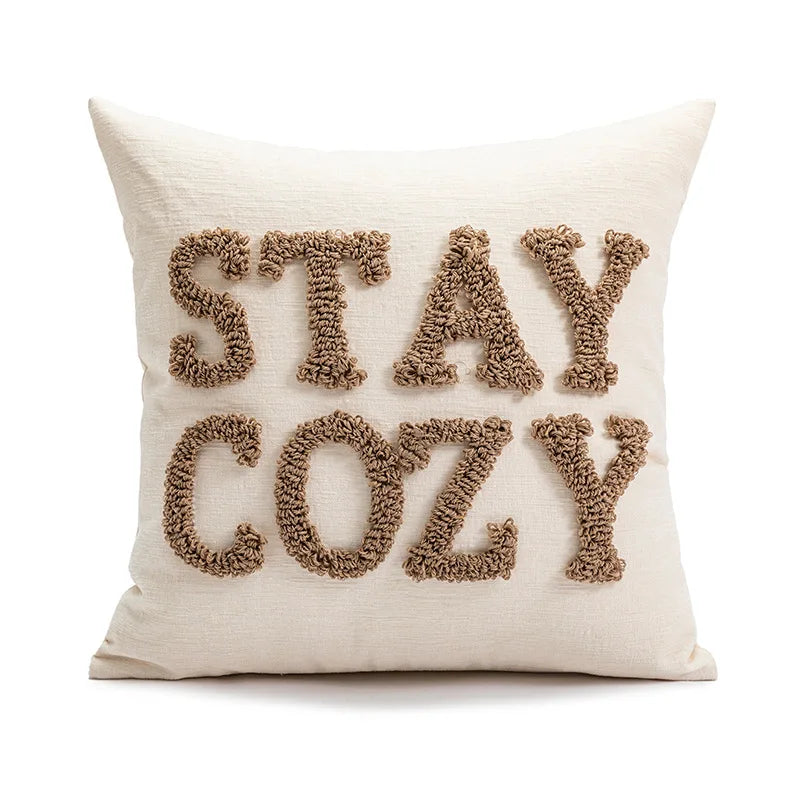 Axyaa Christmas Cushion Cover Snowflake Tree Green Red Checked Tassels