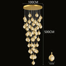 Axyaa Crystal Chandelier Stair Pendant Lamp Living Room Interior Lighting