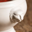 Axyaa Lion Head Ceramic Soup Bowl with Embossed Handle - Set of 2
