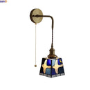 Axyaa Gold Brass LED Wall Lights Colorful Glass Kids Bedroom Luxury Wall Lamp