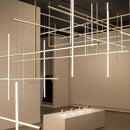 Axyaa Gold Black Linear LED Chandelier for Hotel Dinning Room