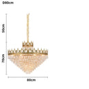 Axyaa Gold Crown Crystal Chandelier: Elegant Luxury Ceiling Light for Home