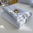 Axyaa Green Plaid Summer Quilt - High Quality Double-sided Queen Bed Comforter