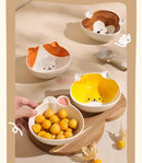 Axyaa Cute Cartoon Ceramic Dessert Yogurt Bowl for Kids or Adults