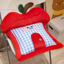Axyaa Checkered Cloth Apple Cushion: Cute, Thick, Warm, Ground Pedestal Cover