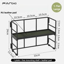 Axyaa Desktop Organizer with Stackable Shelving and Two Storage Trays