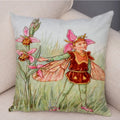 Axyaa Flower Girl Cushion Set - Fairy Tale Decor for Living Room, Bedroom Sofa