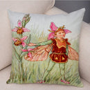 Axyaa Flower Girl Cushion Set - Fairy Tale Decor for Living Room, Bedroom Sofa