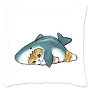 Axyaa Cat Shark Pillow Case: Kawaii Sofa Cushion Cover 45x45cm