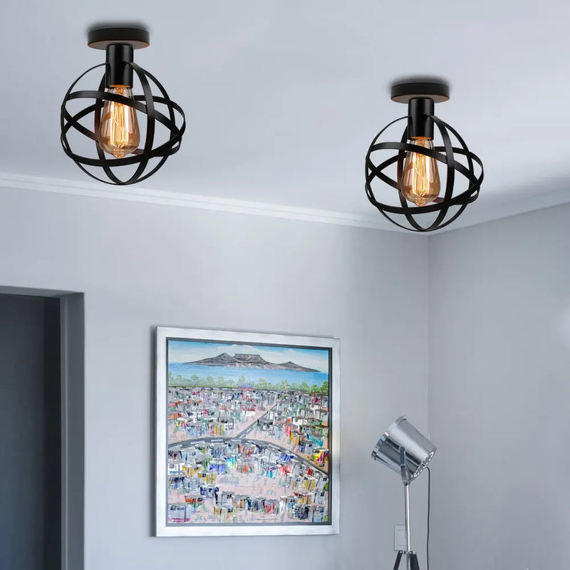 Axya Industrial LED Ceiling Light: Modern Retro Loft Plafonniers for Living Room Kitchen