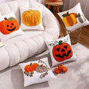 Embroidered Pumpkin Halloween Pillowcase by Axyaa - Cotton Throw Cushion Cover