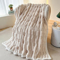 Axyaa Faux Rabbit Fur Couch Blanket: Soft, Plush, Lightweight Throw for Cozy Comfort
