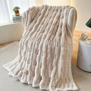 Axyaa Faux Rabbit Fur Couch Blanket: Soft, Plush, Lightweight Throw for Cozy Comfort