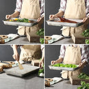 Axyaa Stainless Steel Food Storage Tray Rectangular Baking Pan for Kitchen and BBQ