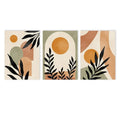 Axyaa Boho Abstract Geometric Leaves Sun Canvas Wall Art Home Decor