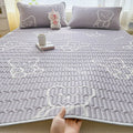 Axyaa Natural Latex Summer Mat Set with Silk Thicken Bed Pad, Pillowcase & Ice Silk Sheet
