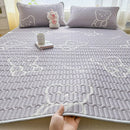 Axyaa Natural Latex Summer Mat Set with Silk Thicken Bed Pad, Pillowcase & Ice Silk Sheet