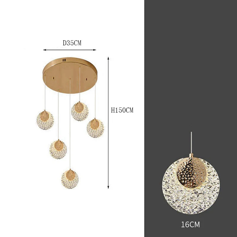 Axyaa Nordic Stair Chandelier Ceiling Light for Living and Dining Room