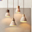 Axyaa Wabi Sabi LED Pendant Light: Bedroom Kitchen Interior Yellow Travertine Wood Fixture