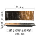 Axyaa Ceramic Rectangle Plate for Sushi Dim Sum Vegetables & Western Cuisine