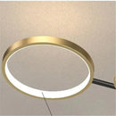 Axyaa Circle LED Chandelier: Luxury Dimmable Ceiling Lamp for Home Decor