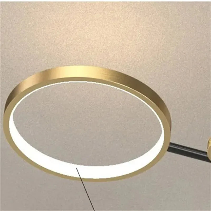 Axyaa Circle LED Chandelier: Luxury Dimmable Ceiling Lamp for Home Decor