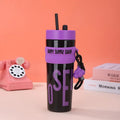 Axyaa 900ml Pink Plastic Water Bottle with Lid & Straw for Girls
