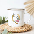 Floral Enamel Mugs: Vintage Design by Axyaa - Perfect for Coffee, Tea, and Desserts