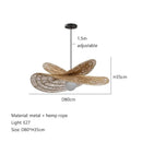 Axyaa Rattan Hanging Lamp Chandelier for Living and Dining Room