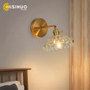 Axyaa Flower Glass Wall Light Fixture E27 Bulb Base for Home Kitchen Bedroom