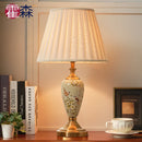 Axyaa Chinese Style Ceramic Table Lamp for Bedroom Living Room, Bedside Desk Ins Girl Home Hallway