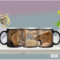 Axyaa Color Changing Animal Ceramic Mug Lion Tiger Heat Sensitive Coffee Cup