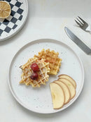 Axyaa Ceramic Steak Plate Set for Western Dishes, Breakfast, and Desserts