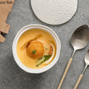 Axyaa Matte Ceramic Bowl with Lid for Soup, Steamed Egg, Dessert & Snack Bowls