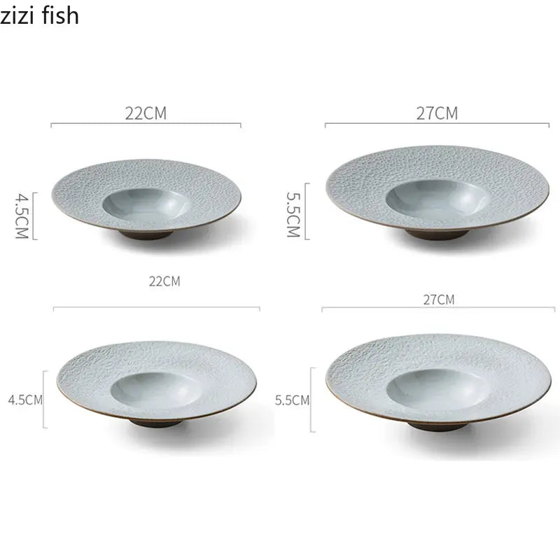 Axya Stone Pattern Ceramic Dinner Plate Set of 4